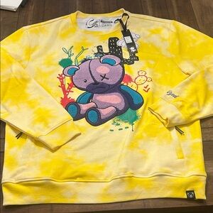Civilized est. 2002 Yellow Graphic Bear Sweater Mens Size 3x NWT